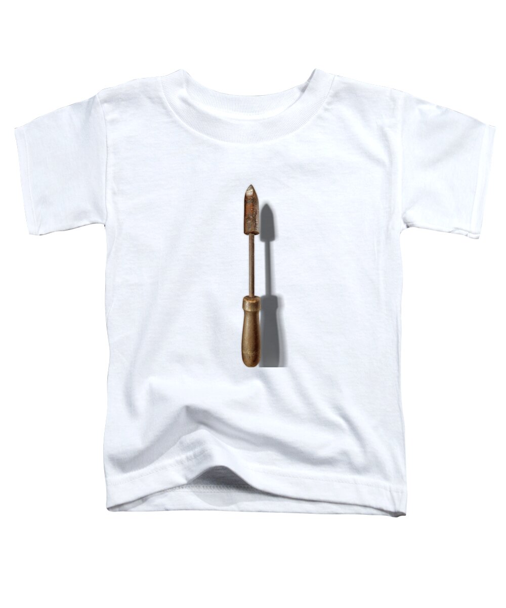 Hand Tool Toddler T-Shirt featuring the photograph Antique Soldering Iron Floating on White by YoPedro