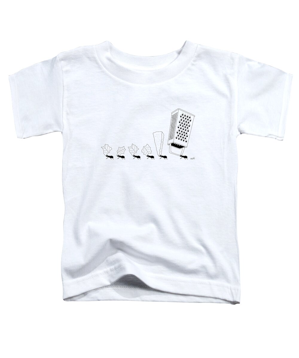 Grater Toddler T-Shirt featuring the drawing Ants with Cheese Grater by Seth Fleishman