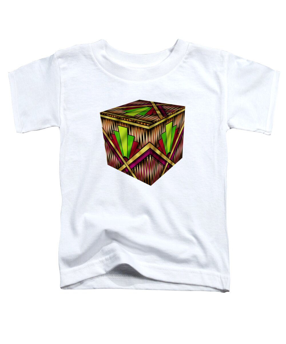 Art Deco 13 Cube Toddler T-Shirt featuring the digital art Art Deco 13 Cube by Chuck Staley