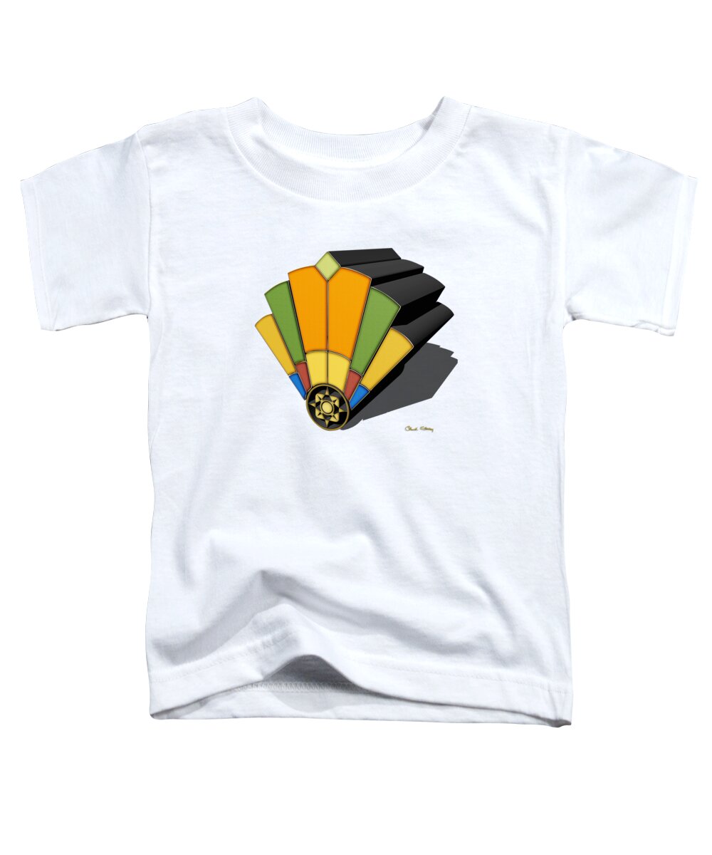 Art Deco Toddler T-Shirt featuring the digital art Art Deco Fan 8 3 D by Chuck Staley