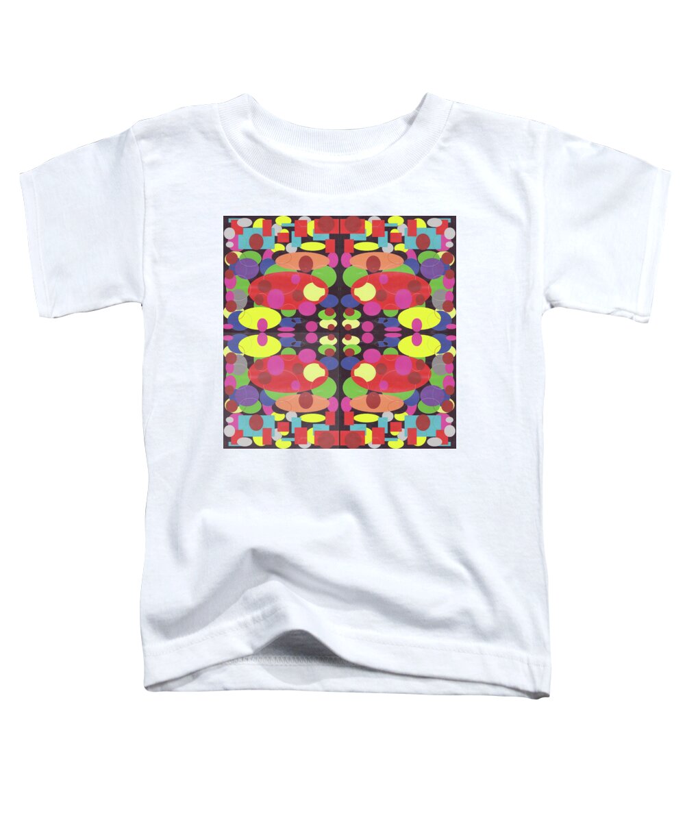 Urban Toddler T-Shirt featuring the digital art 057 Colorful Bubbles by Cheryl Turner