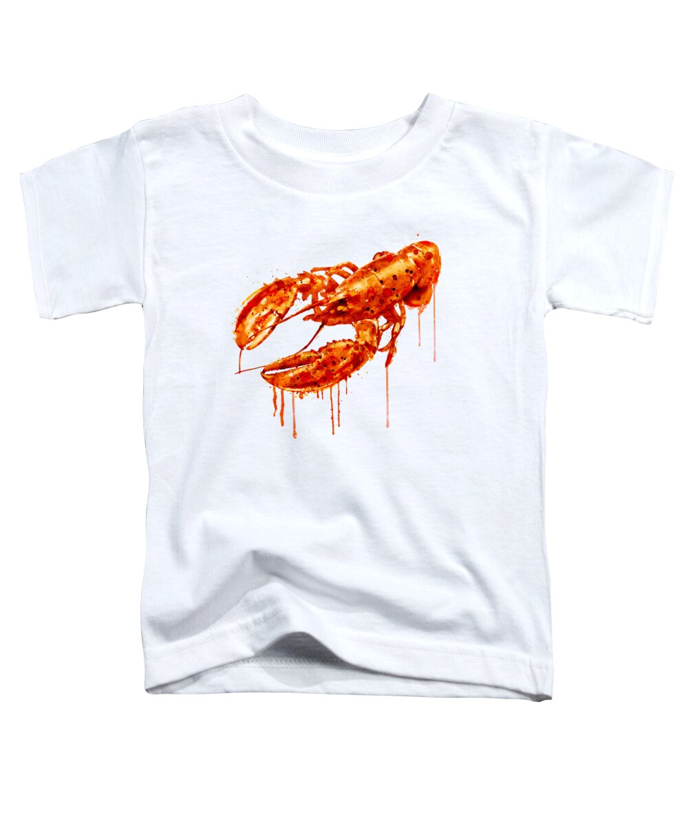 Crawfish Toddler T-Shirt featuring the painting Crayfish watercolor painting by Marian Voicu