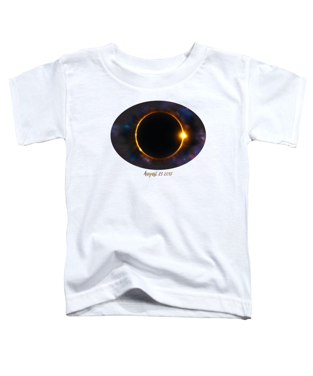 Eclipse Toddler T-Shirt featuring the digital art Total Solar Eclipse In Space by Georgeta Blanaru