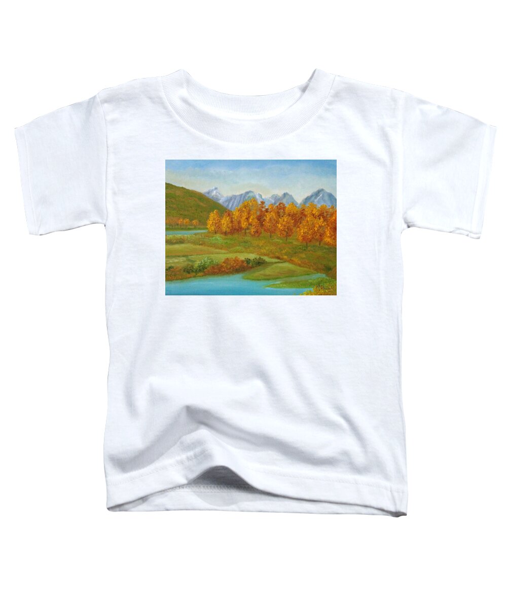 Autumn Toddler T-Shirt featuring the painting Autumnal Colors by Angeles M Pomata