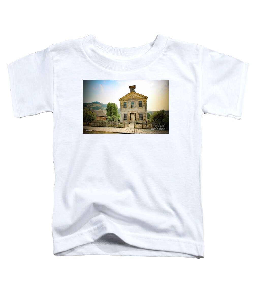 Bannack Toddler T-Shirt featuring the photograph Bannack Montana Masonic Lodge and School House by Veronica Batterson