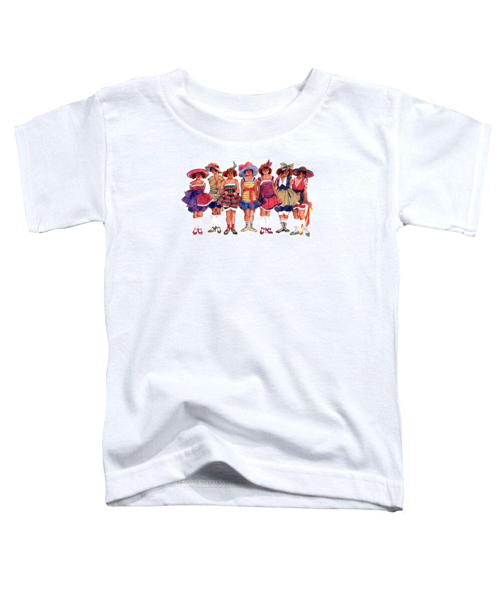 Bathers Toddler T-Shirt featuring the painting Bathing Beauties by Sherri Crabtree