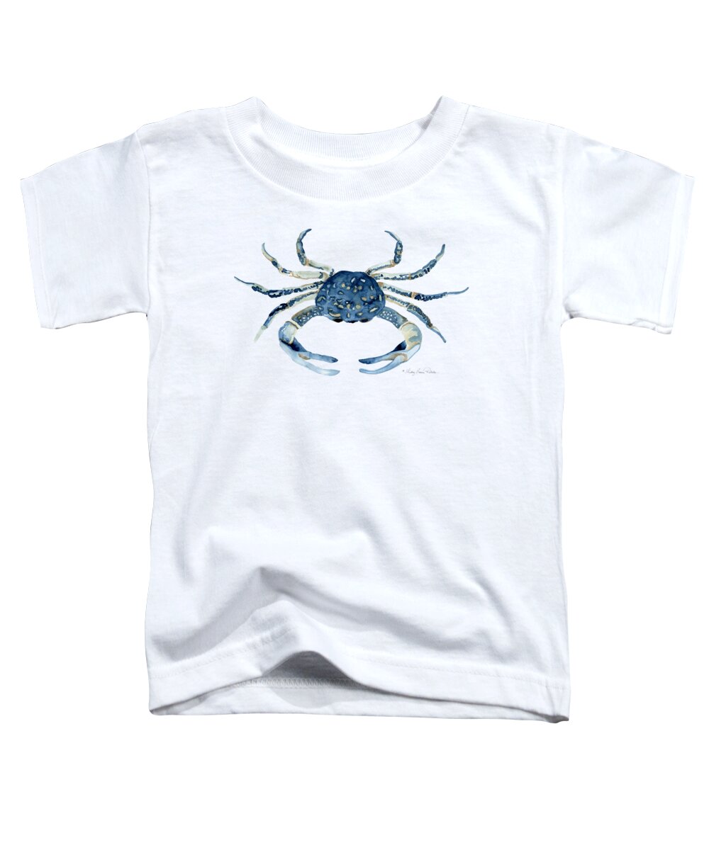 Sea Life Toddler T-Shirt featuring the painting Beach House Sea Life Blue Crab by Audrey Jeanne Roberts
