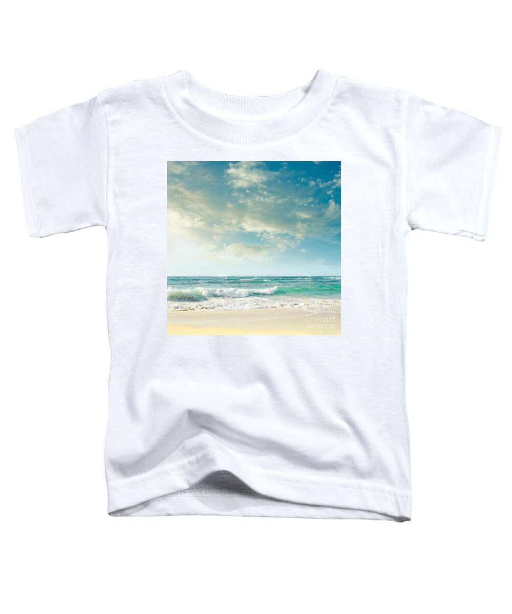 Beach Love Tropical Island Paradise Toddler T-Shirt featuring the photograph Beach Love Tropical Island Paradise by Sharon Mau