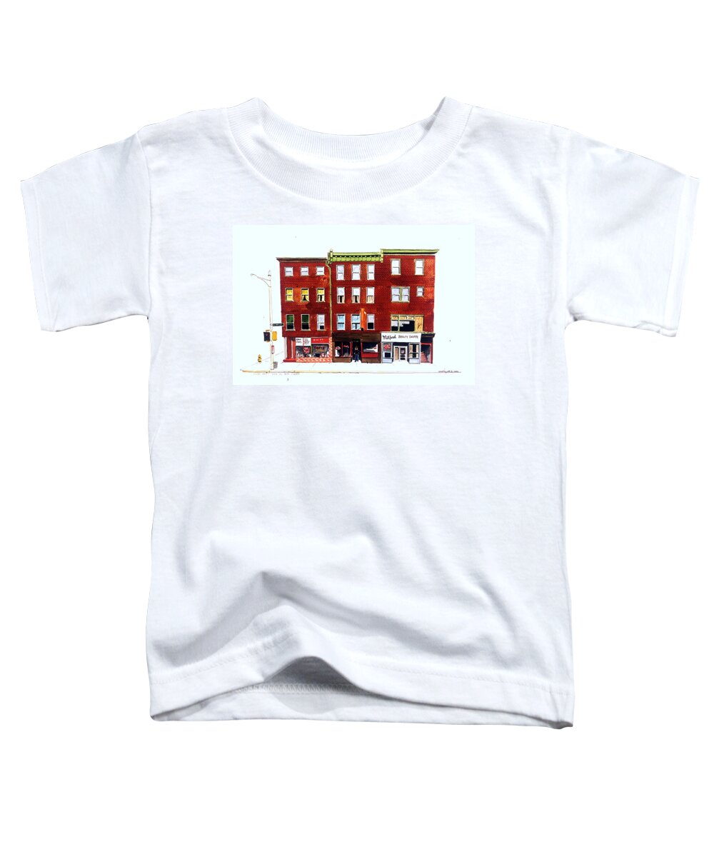 Wilmington De Toddler T-Shirt featuring the painting Bean Pies by William Renzulli