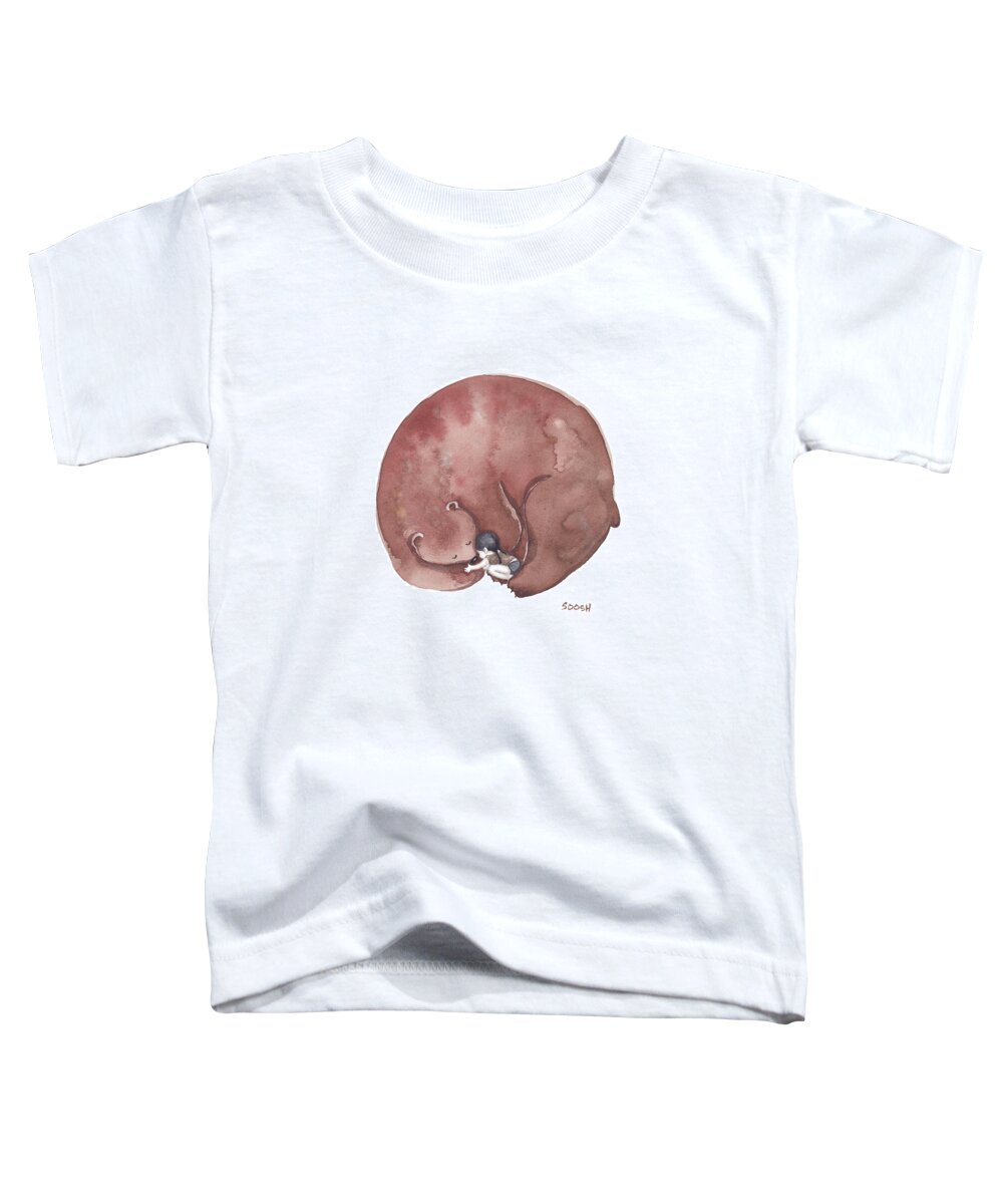 Illustration Toddler T-Shirt featuring the painting Bear Hug by Soosh 