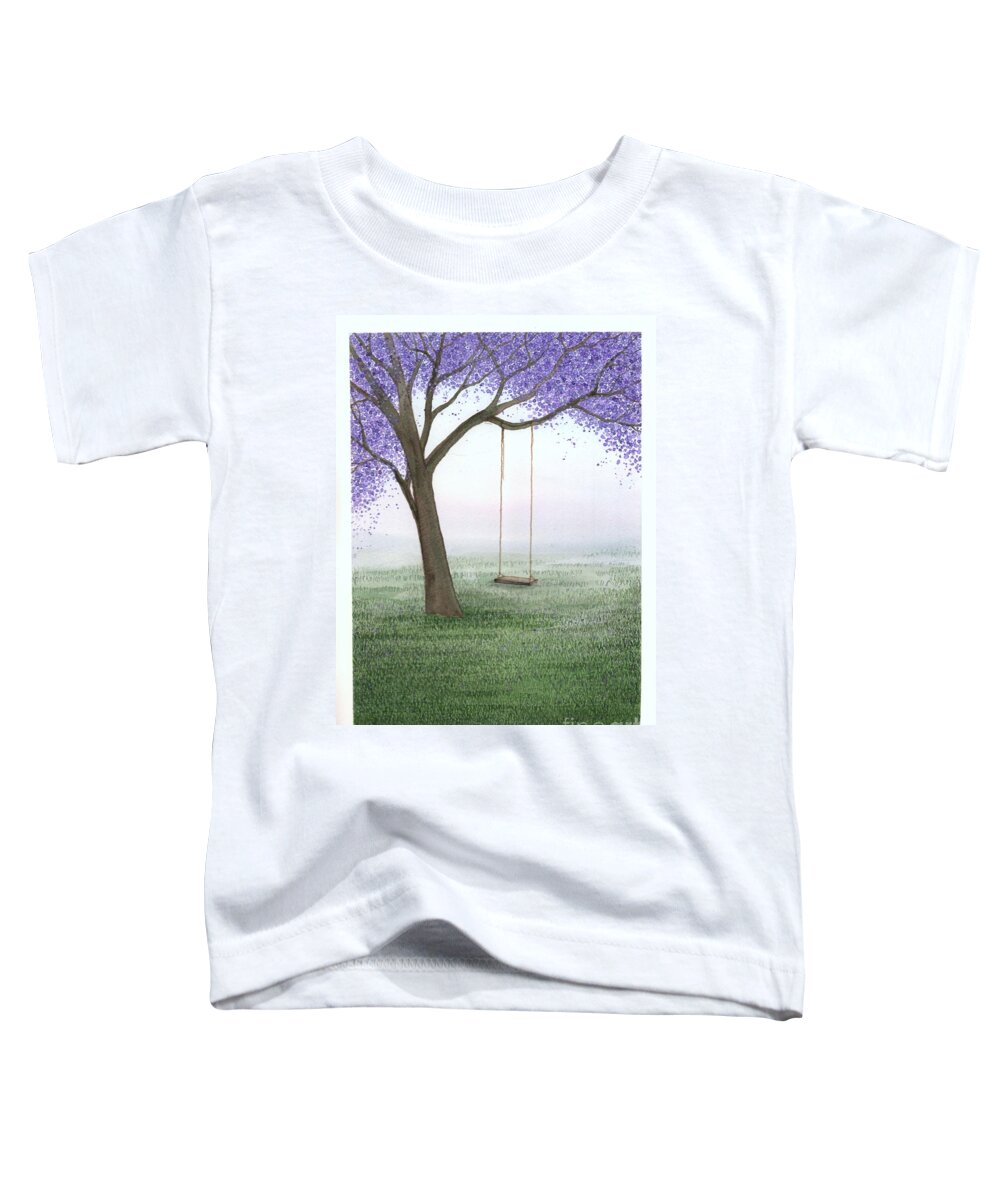 Jacaranda Toddler T-Shirt featuring the painting Beginnings of Spring by Hilda Wagner