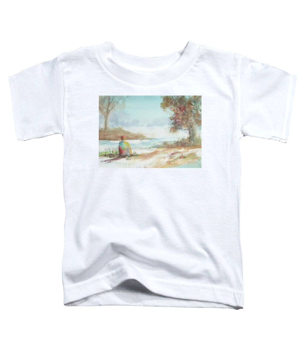 Watercolor Landscape Toddler T-Shirt featuring the painting Being Here by Debbie Lewis