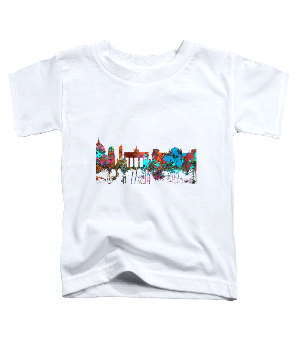 Berlin Germany Skyline Toddler T-Shirt featuring the digital art Berlin Germany Skyline by Marlene Watson