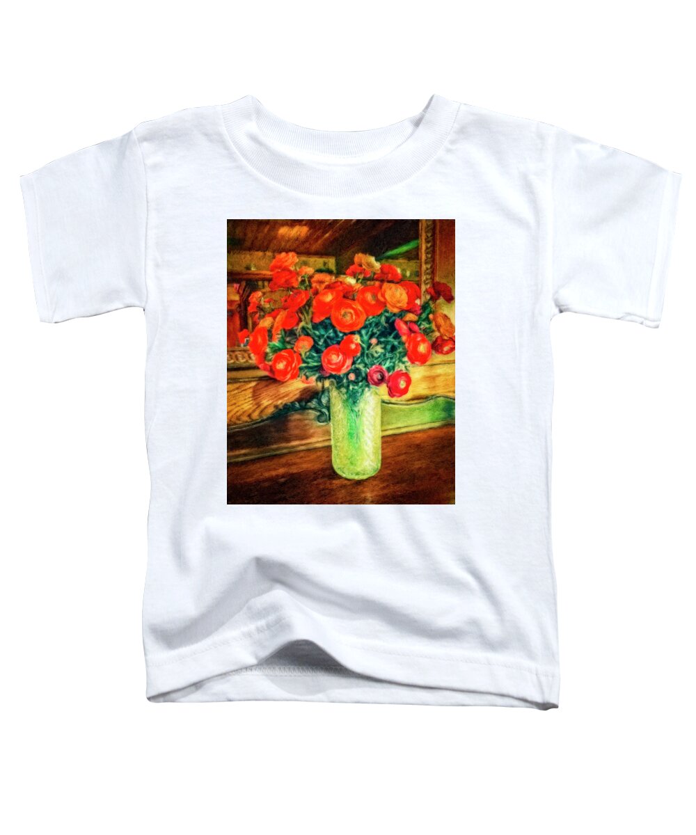 Floral Toddler T-Shirt featuring the digital art Billy's Flowers by Sandra Selle Rodriguez
