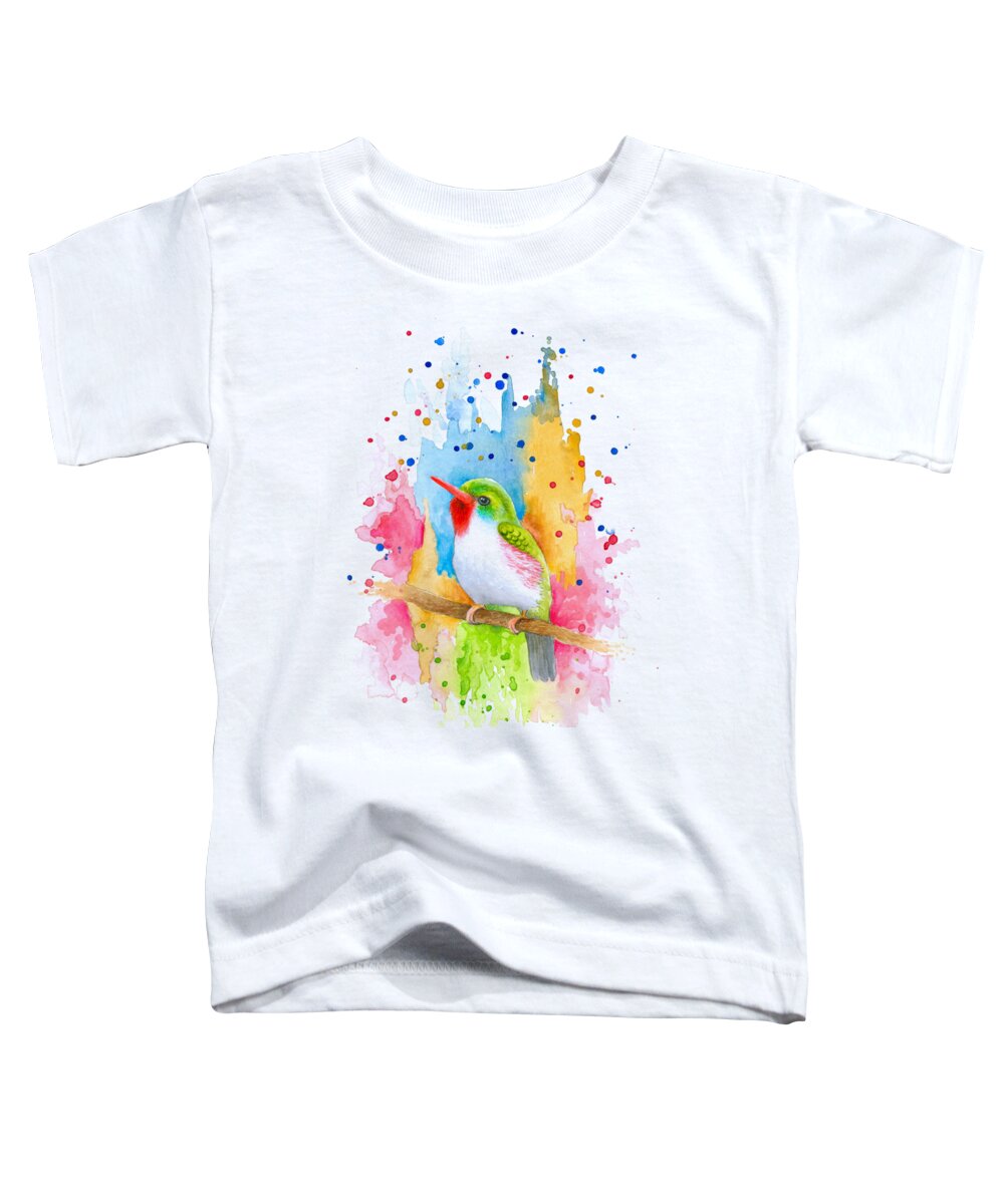Bird Toddler T-Shirt featuring the painting Bird 72 by Lucie Dumas