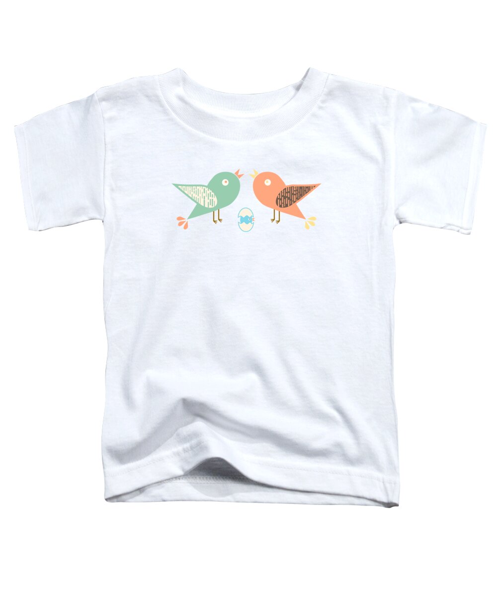Nature Toddler T-Shirt featuring the digital art Birds and egg by Gaspar Avila