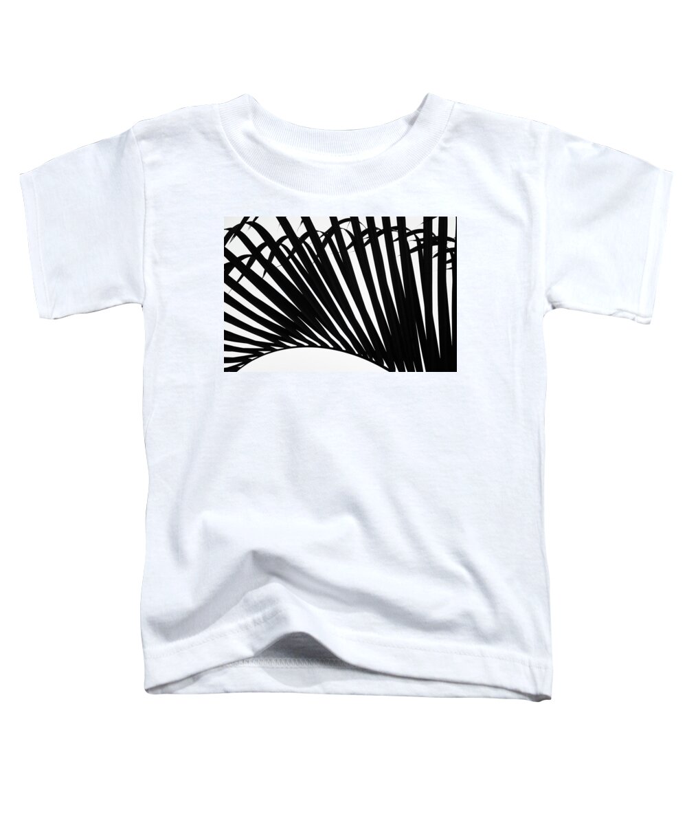 Palm Toddler T-Shirt featuring the photograph Black and White Palm Branch by Christopher Johnson