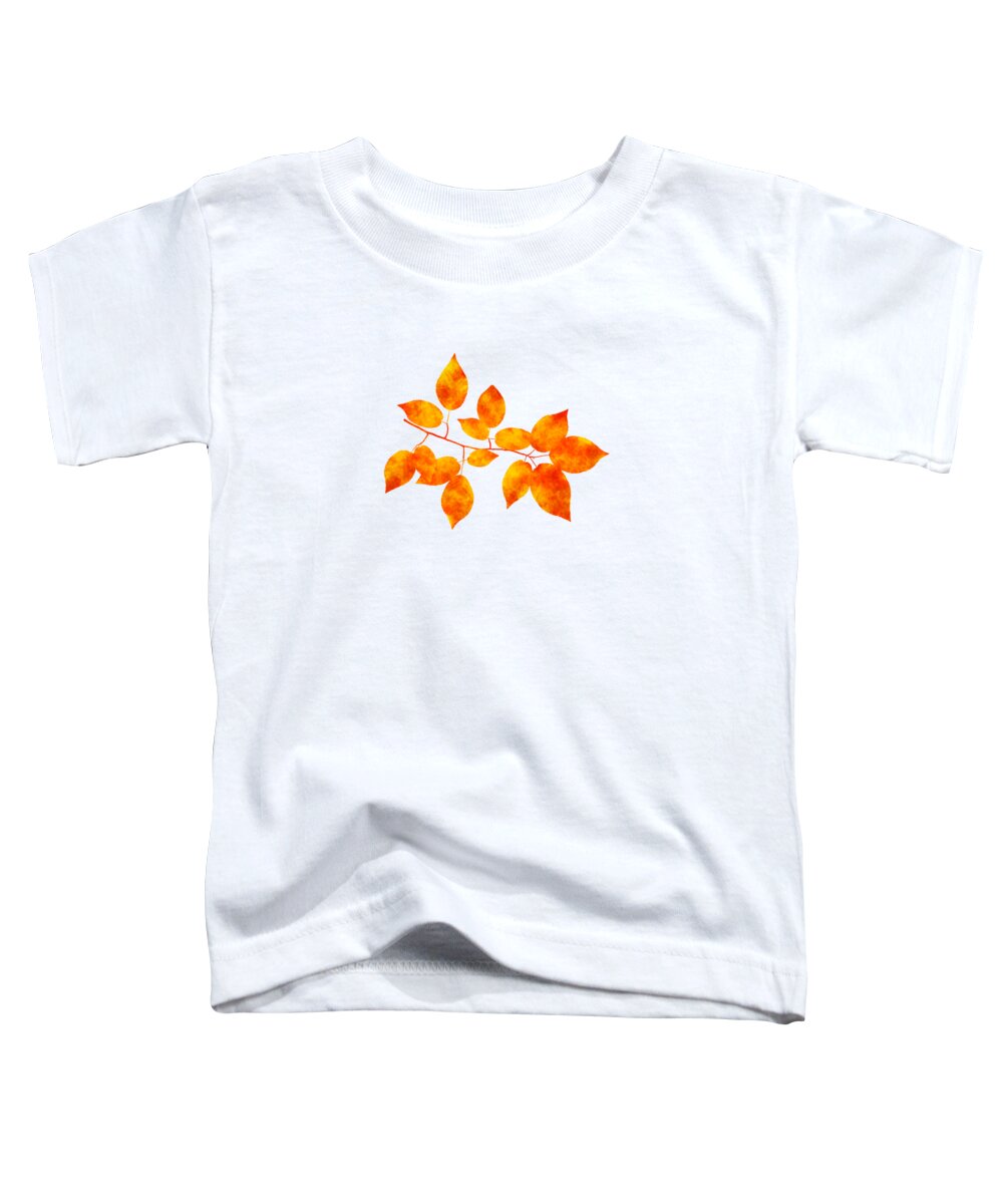 Leaves Toddler T-Shirt featuring the mixed media Black Cherry Pressed Leaf Art by Christina Rollo