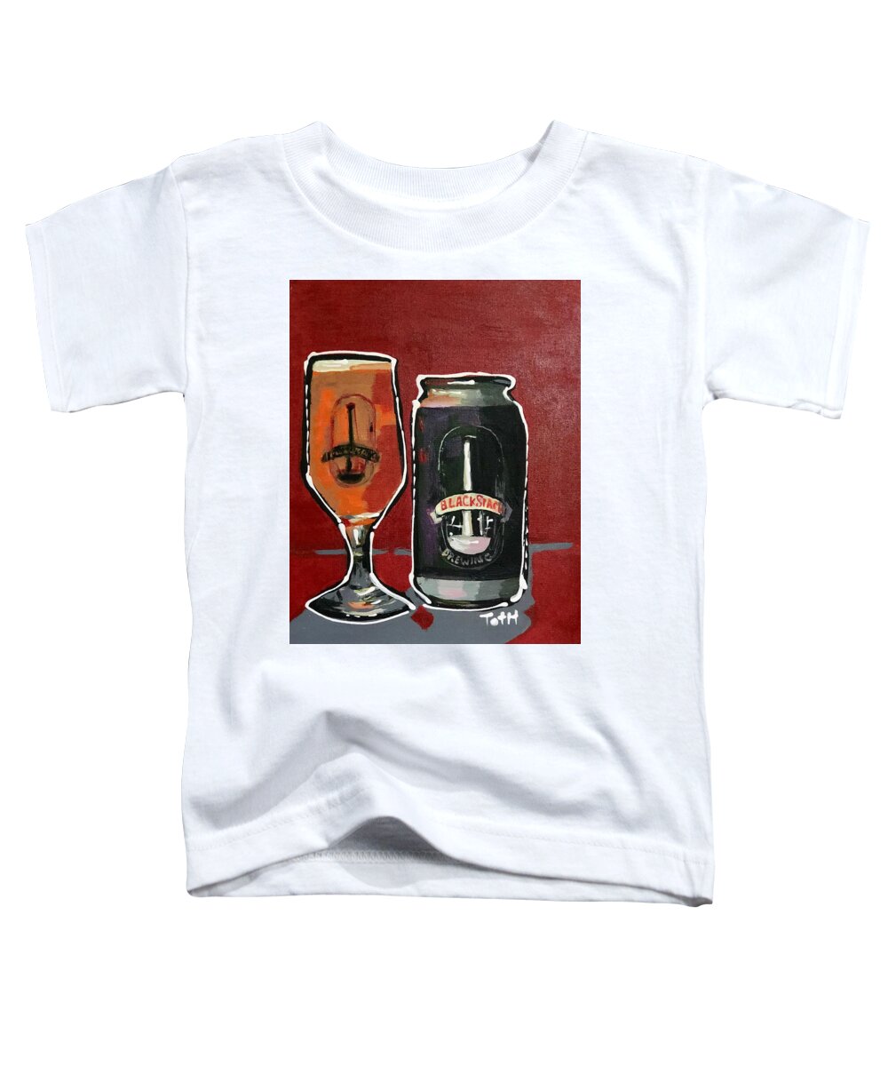 Blackstack Toddler T-Shirt featuring the painting BlackStack by Laura Toth