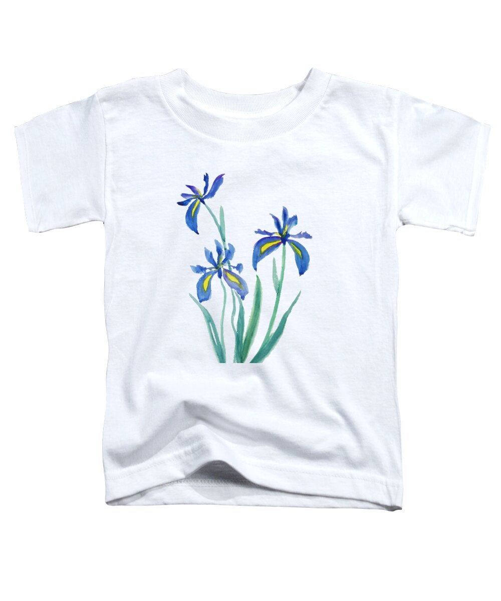 Painting Toddler T-Shirt featuring the painting Blue Iris by Color Color