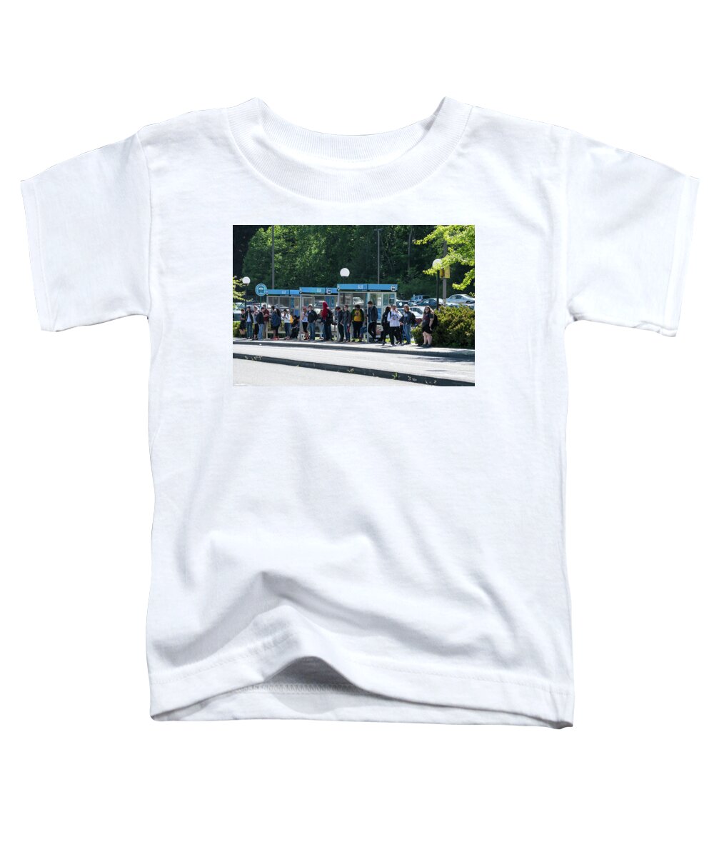 Blue Line On Campus Toddler T-Shirt featuring the photograph Blue Line on Campus by Tom Cochran