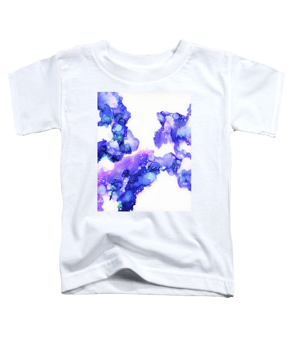 Blue Toddler T-Shirt featuring the painting Blueberry Blush by Tamara Nelson