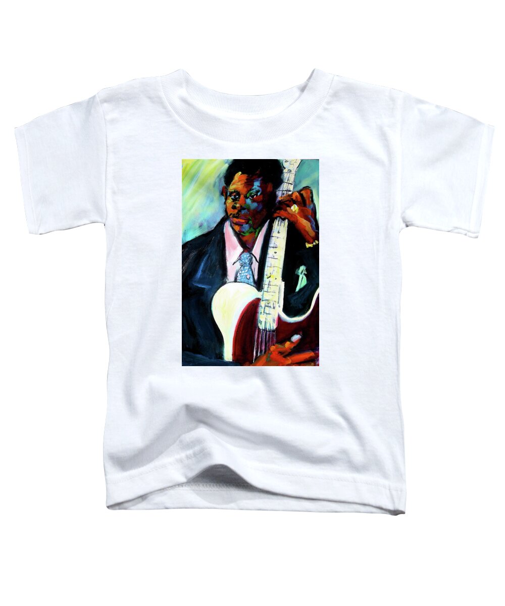 Bb King Toddler T-Shirt featuring the painting Blues Boy by Les Leffingwell