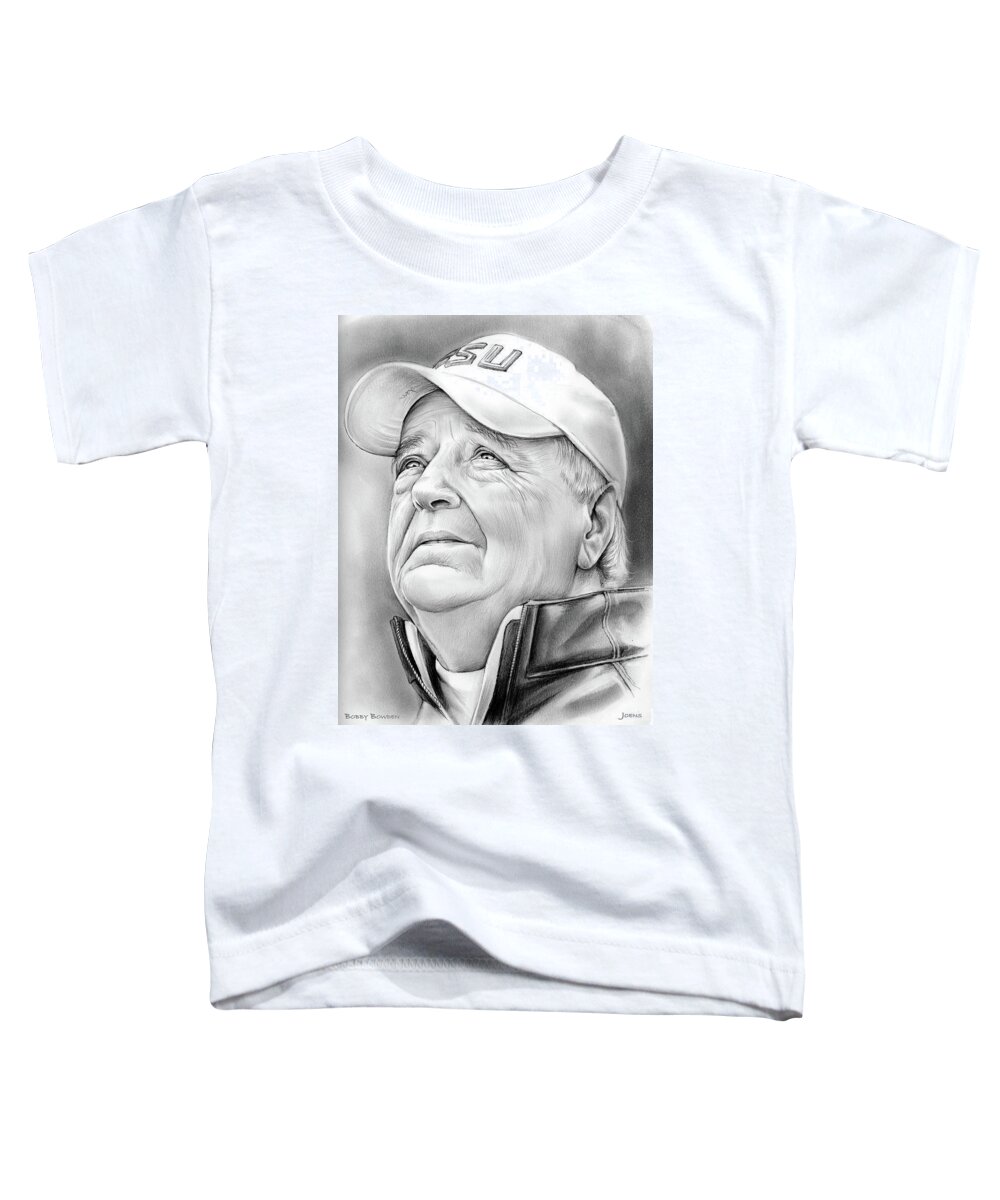 Bobby Bowden Toddler T-Shirt featuring the drawing Bobby Bowden by Greg Joens