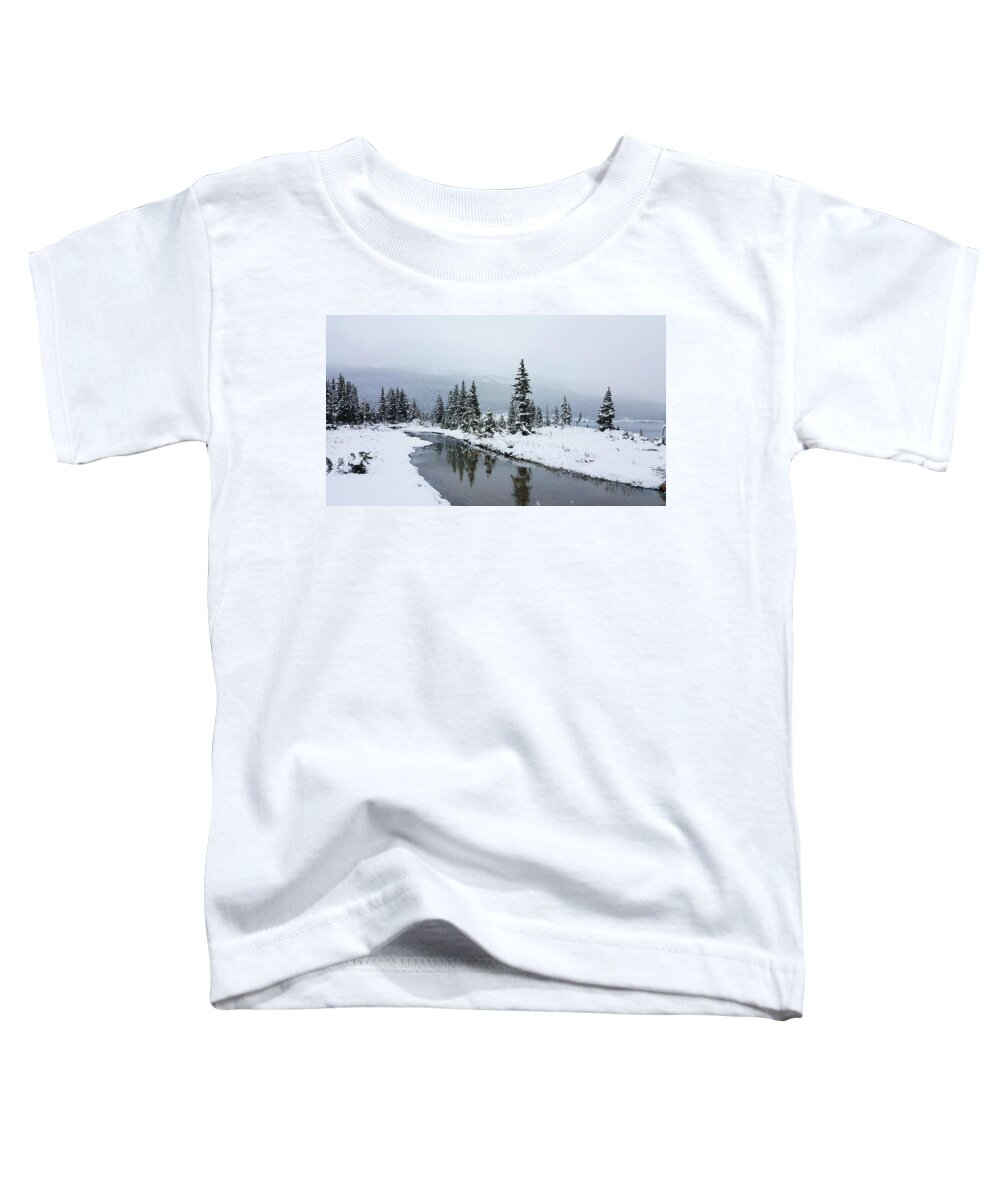 Bow Lake Toddler T-Shirt featuring the photograph Bow Lake Winter Wonderland 02 by William Slider