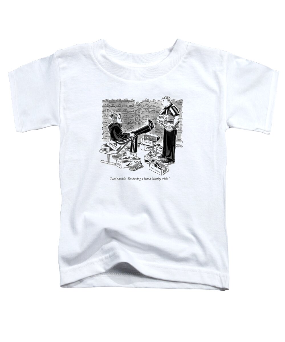 Advertising Toddler T-Shirt featuring the drawing Brand Identity Crisis by Marisa Marchetto
