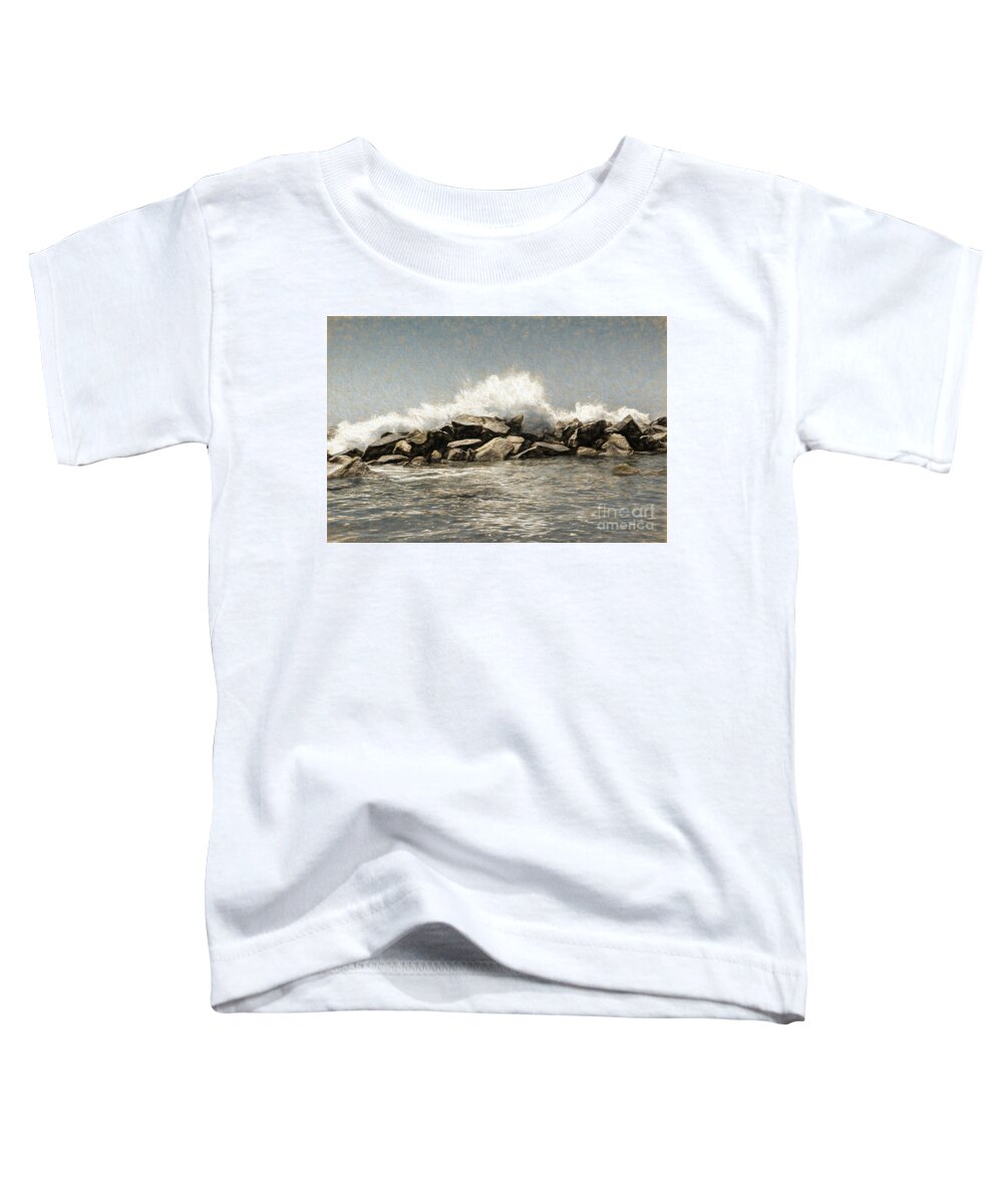 Blue Toddler T-Shirt featuring the photograph Breakwater 2 by Joe Lach