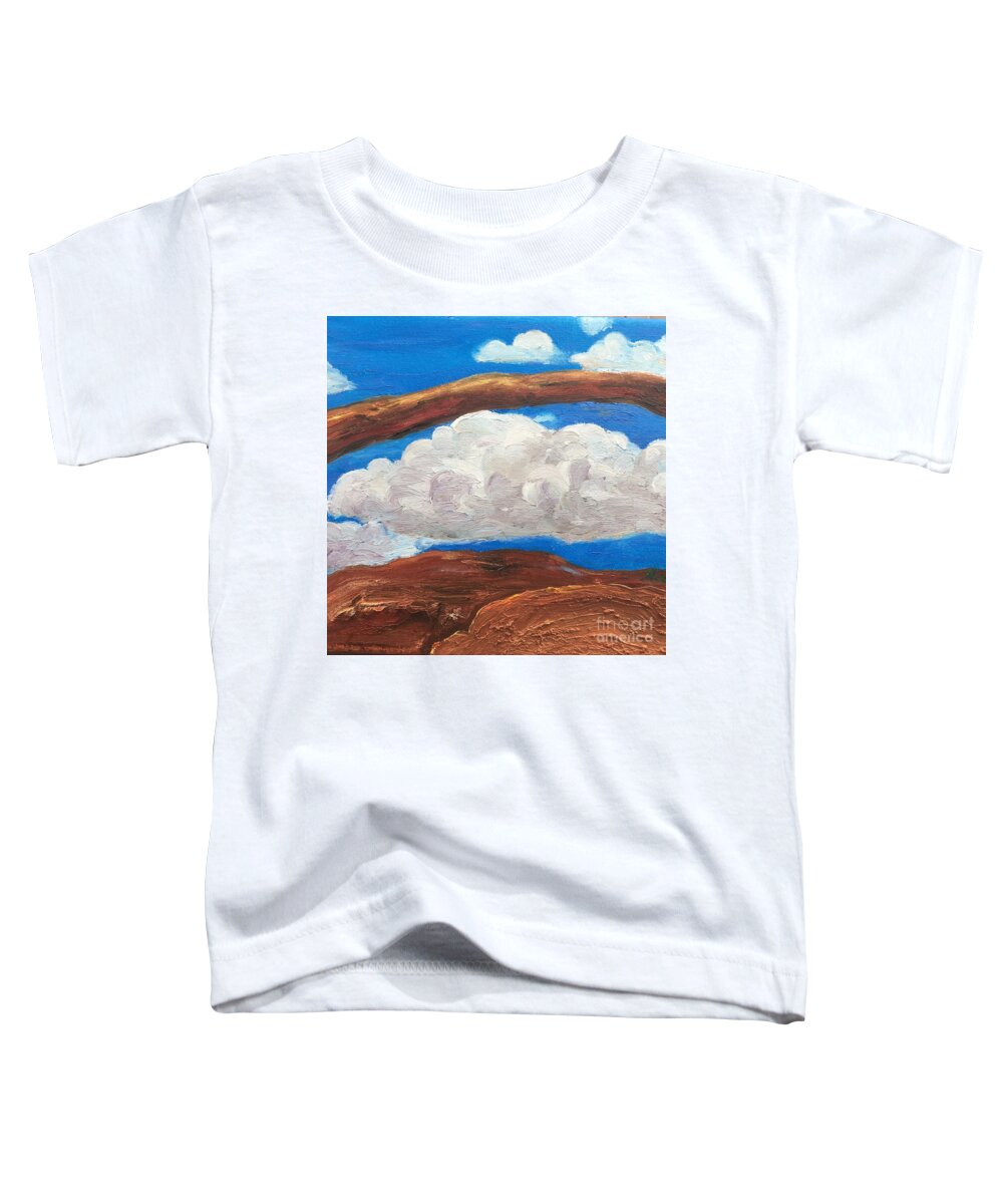 Utah Toddler T-Shirt featuring the painting Bridge over Clouds by Shelley Myers
