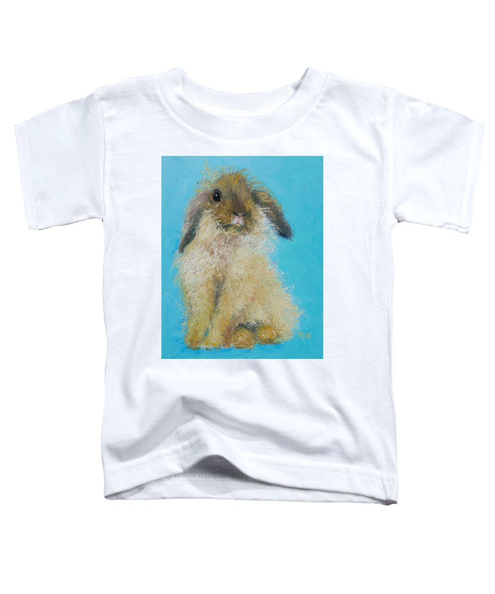 Bunny Toddler T-Shirt featuring the painting Brown Easter Bunny by Jan Matson
