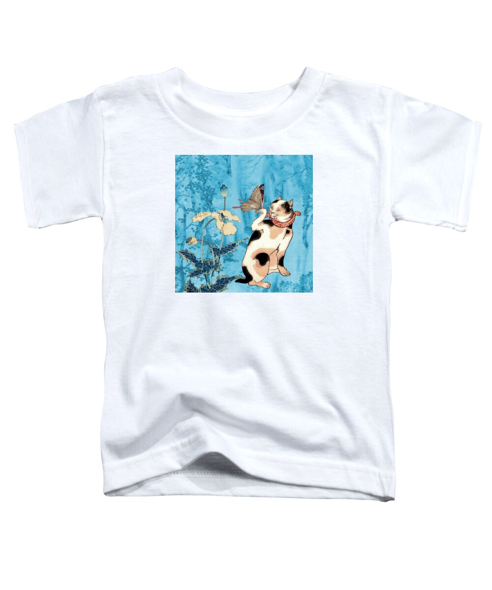 Japanese Art Toddler T-Shirt featuring the digital art Butterfly Charmer by Laura Botsford