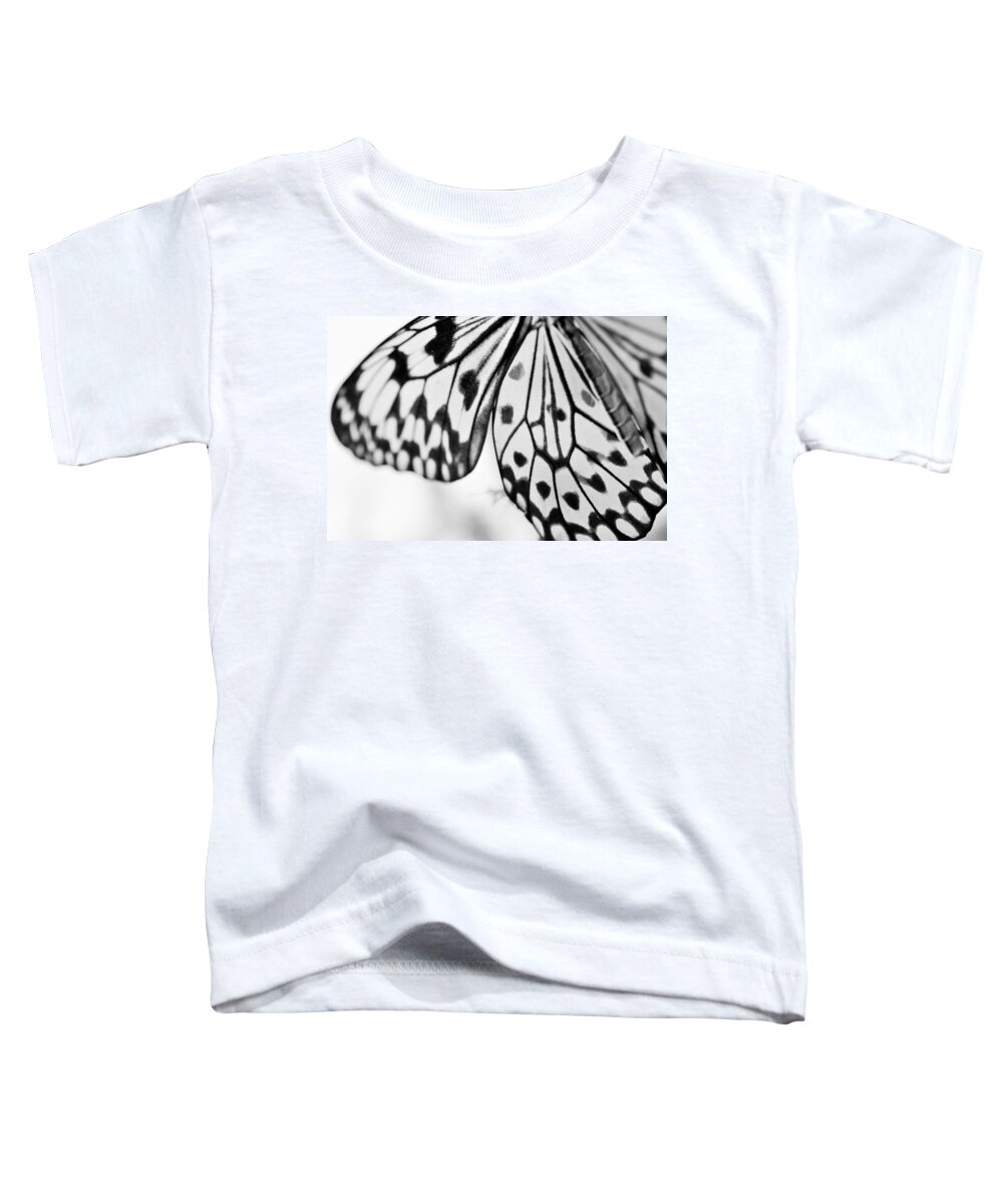 Butterfly Wings Toddler T-Shirt featuring the photograph Butterfly Wings 3 - Black And White by Marianna Mills
