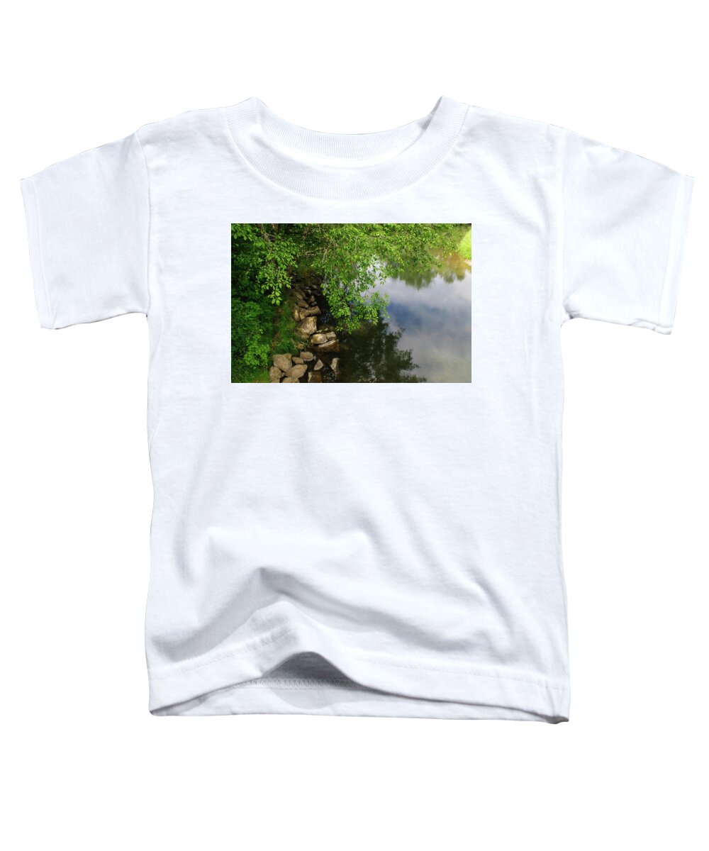 Riverbank Toddler T-Shirt featuring the photograph By the Still Waters by Tikvah's Hope