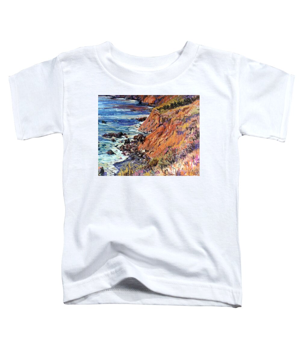 Big Sur Toddler T-Shirt featuring the drawing California Coast by Donald Maier