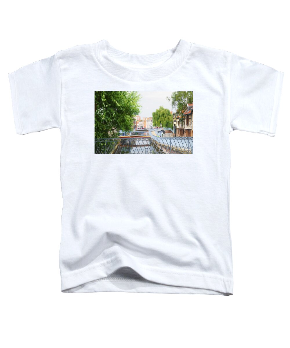 Bridges Toddler T-Shirt featuring the photograph Canal view in Amiens by Therese Alcorn