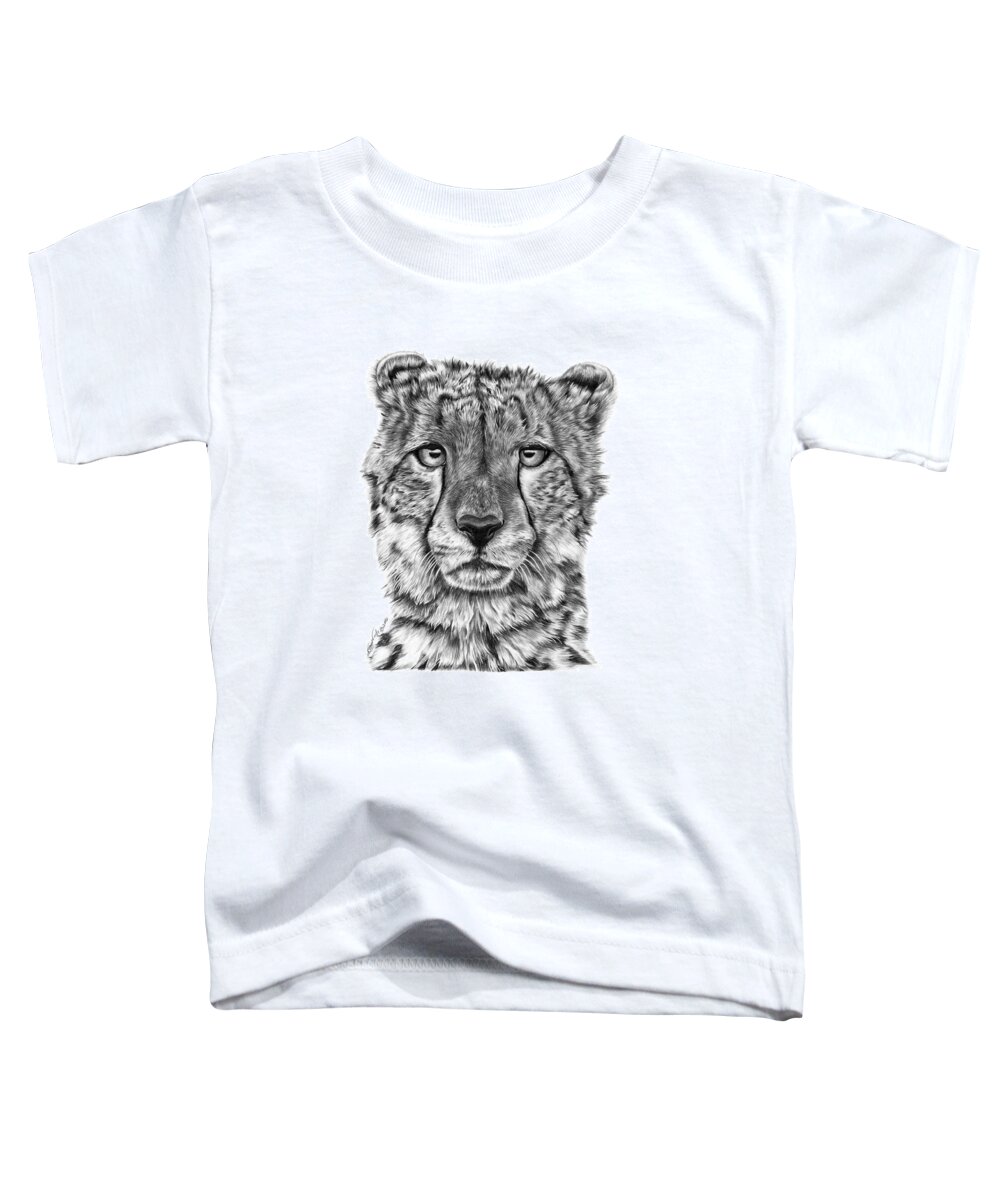 Cheetah Toddler T-Shirt featuring the drawing Cassandra the Cheetah by Abbey Noelle