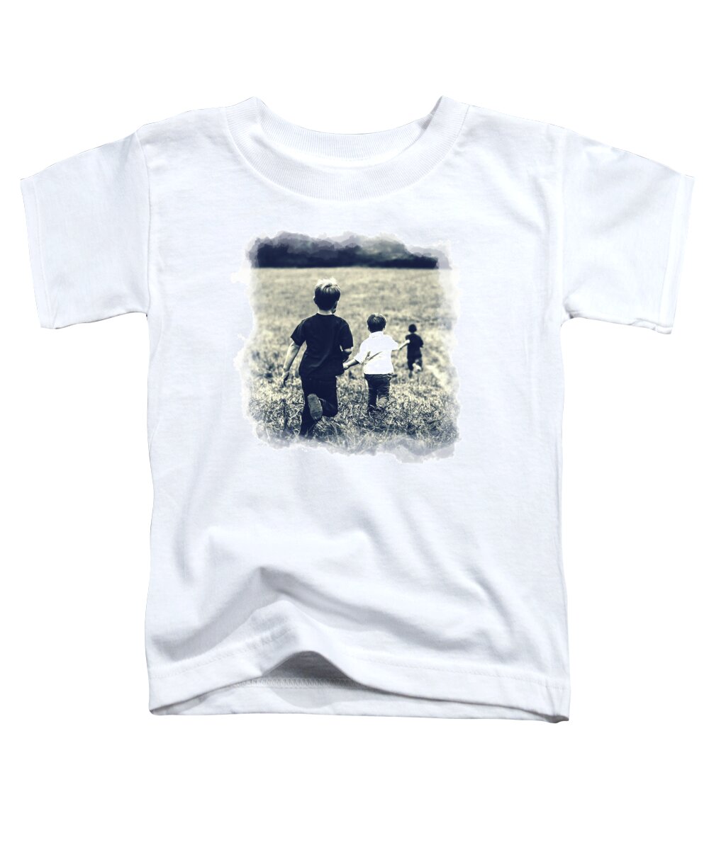 Sepia Tone Toddler T-Shirt featuring the photograph Catch Me If You Can by Phil Perkins