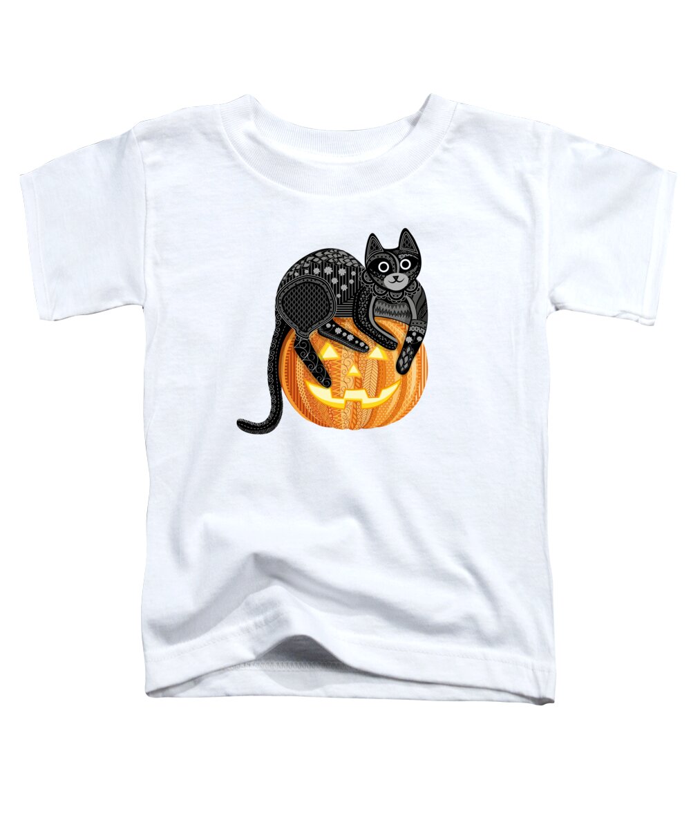 Cat Toddler T-Shirt featuring the digital art Cattober by Veronika S