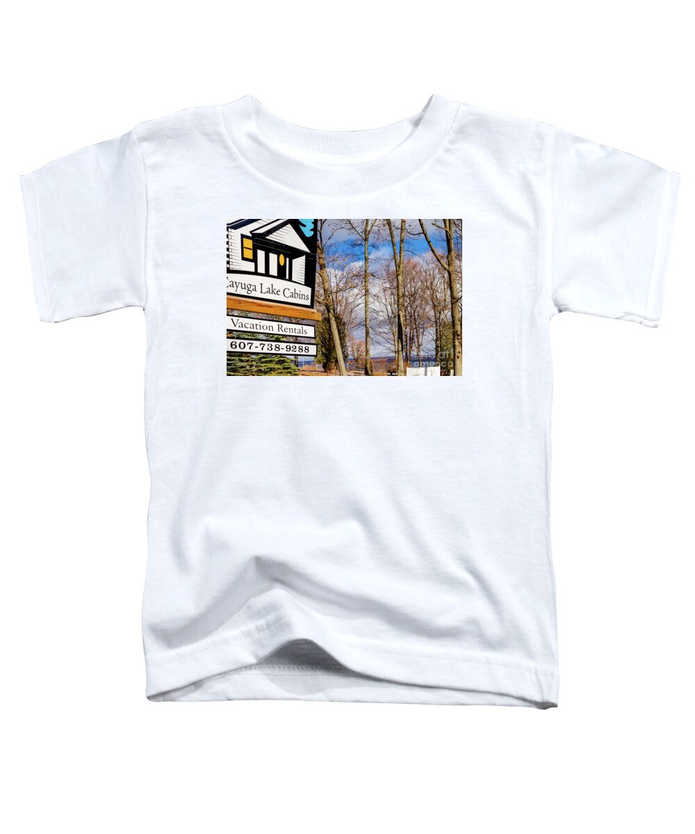 Cayuga Toddler T-Shirt featuring the photograph Cayuga Lake Cabins by William Norton