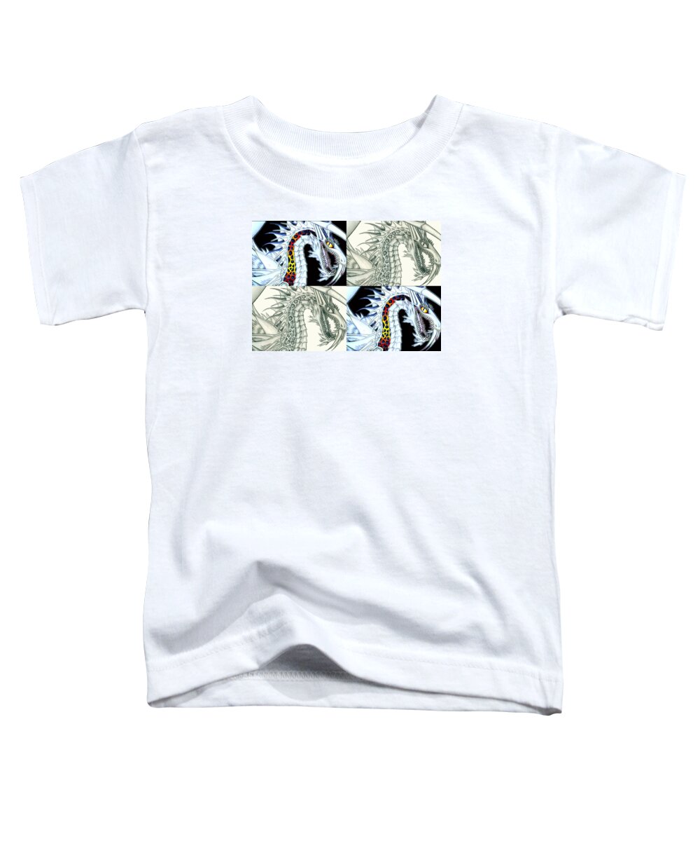 Pencil Work Toddler T-Shirt featuring the digital art Chaos Dragon fact w fiction by Shawn Dall