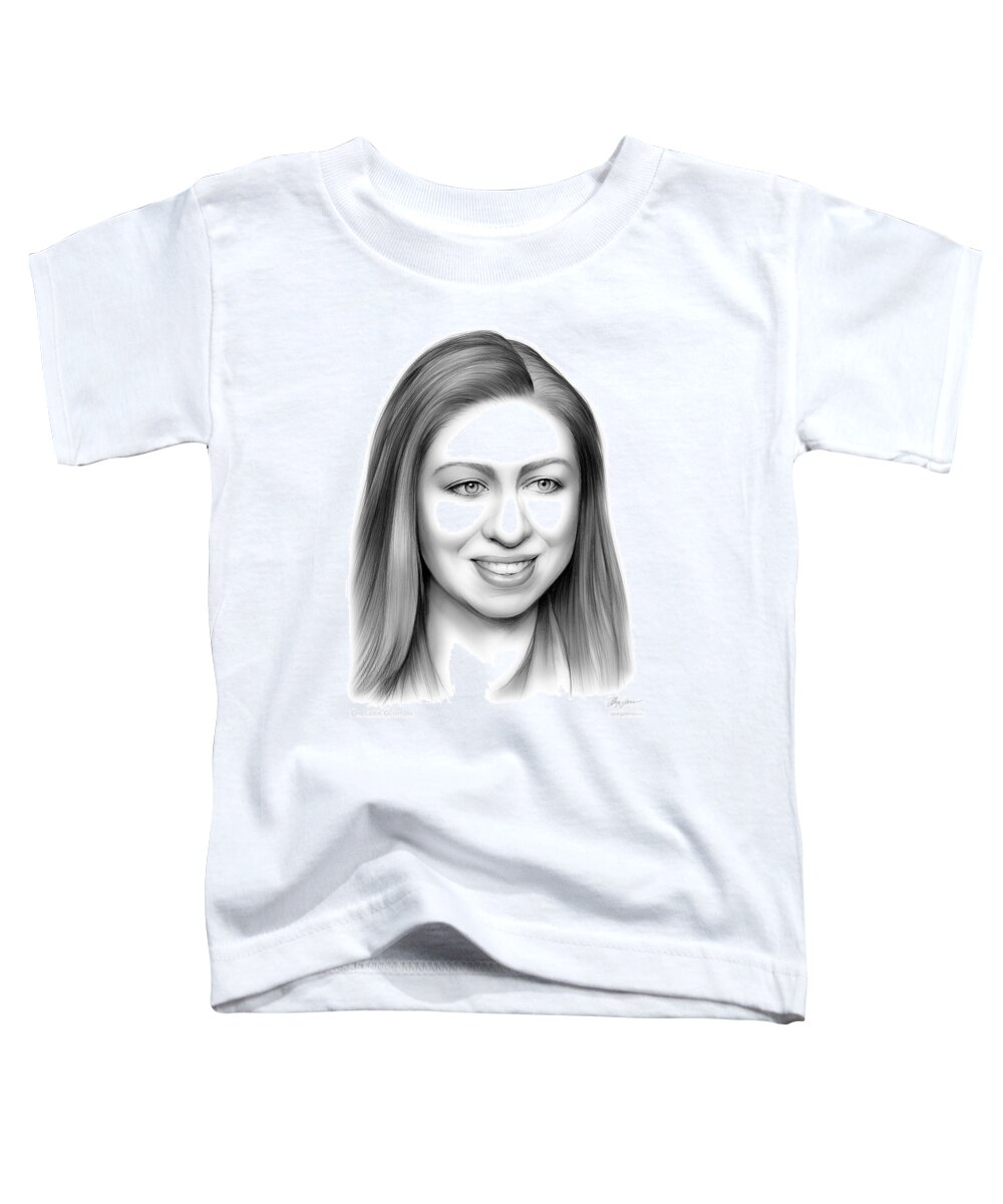 Chelsea Clinton Toddler T-Shirt featuring the drawing Chelsea Clinton by Greg Joens