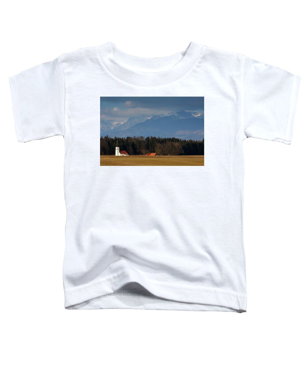 Hrase Toddler T-Shirt featuring the photograph Church of Saint James in the village of Hrase by Ian Middleton