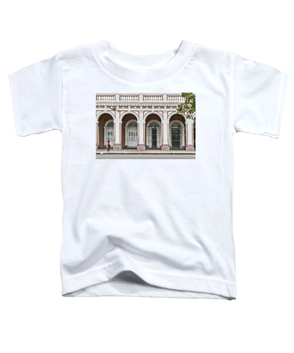 Cienfuegos Toddler T-Shirt featuring the photograph Cienfuegos Arches by Sharon Popek