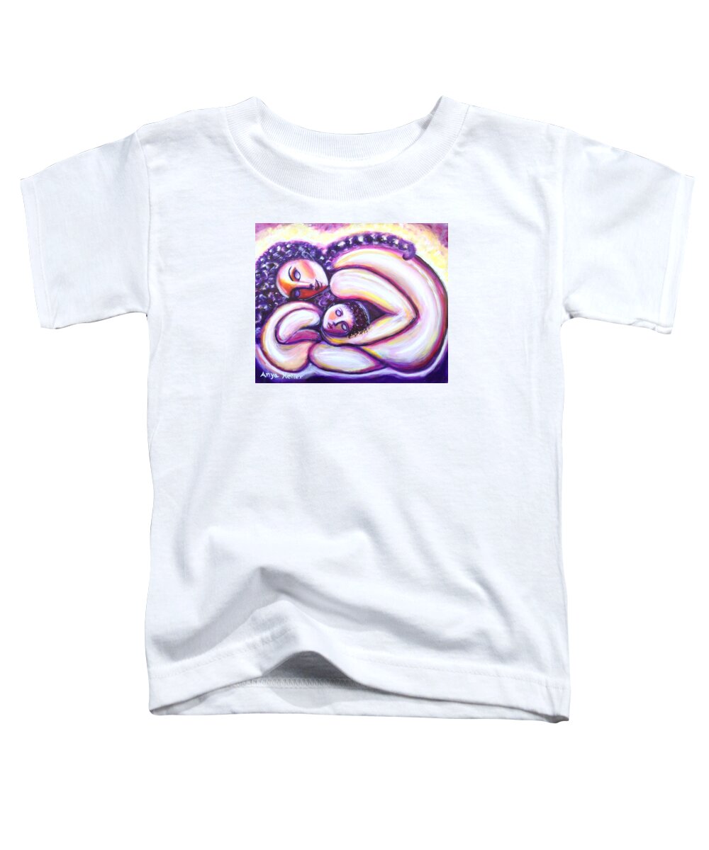 Mother Toddler T-Shirt featuring the painting Circle of Love by Anya Heller