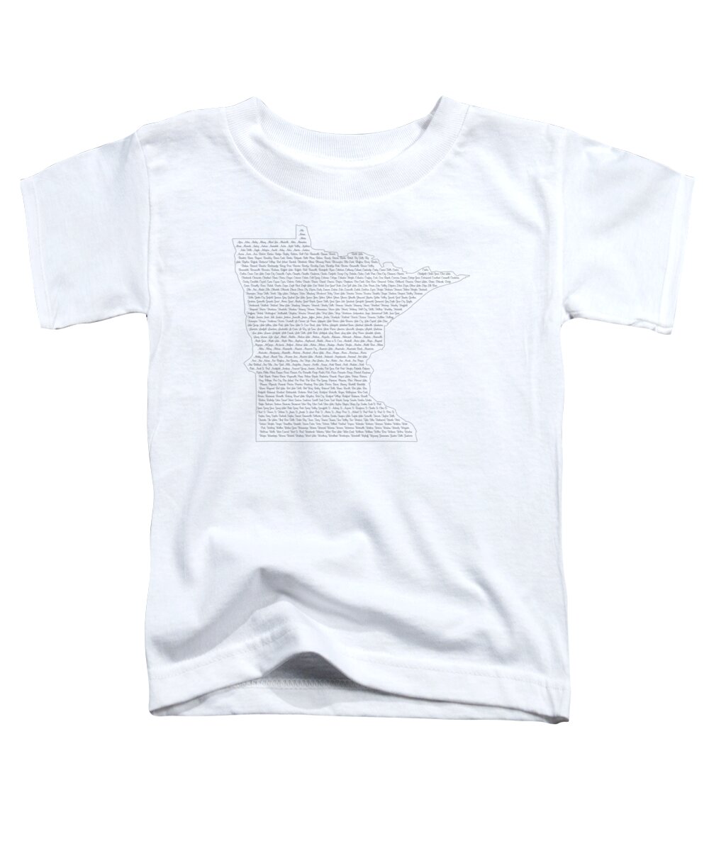 Minnesota Toddler T-Shirt featuring the digital art Cities and Towns in Minnesota Black by Custom Home Fashions