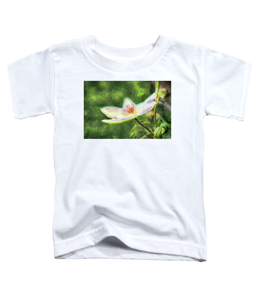 Clematis Toddler T-Shirt featuring the photograph Clematis Study by Ches Black