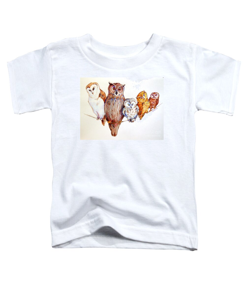 Owl Toddler T-Shirt featuring the drawing Close Scrutiny by K M Pawelec